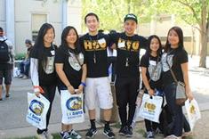 group of students posing outside